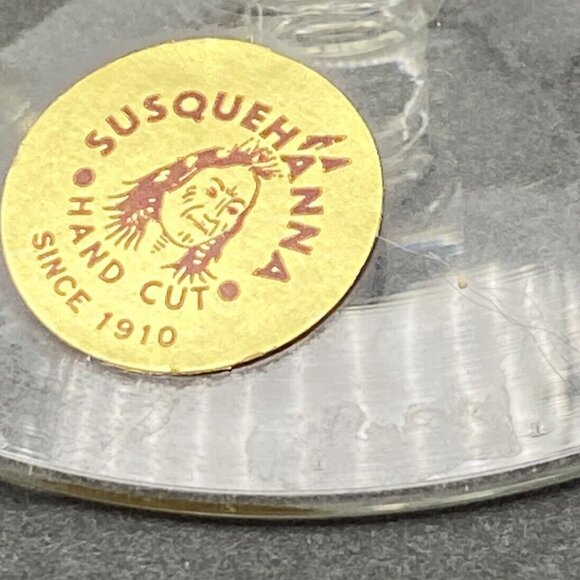 VTG Susquehanna Champagne Glass Hand Cut 6 Point Star Crystal Atomic Replacement - Picture 3 of 9